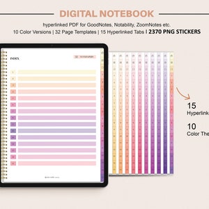 Digital Notebook Goodnotes, Digital Notebook With Tabs, Hyperlinked ...