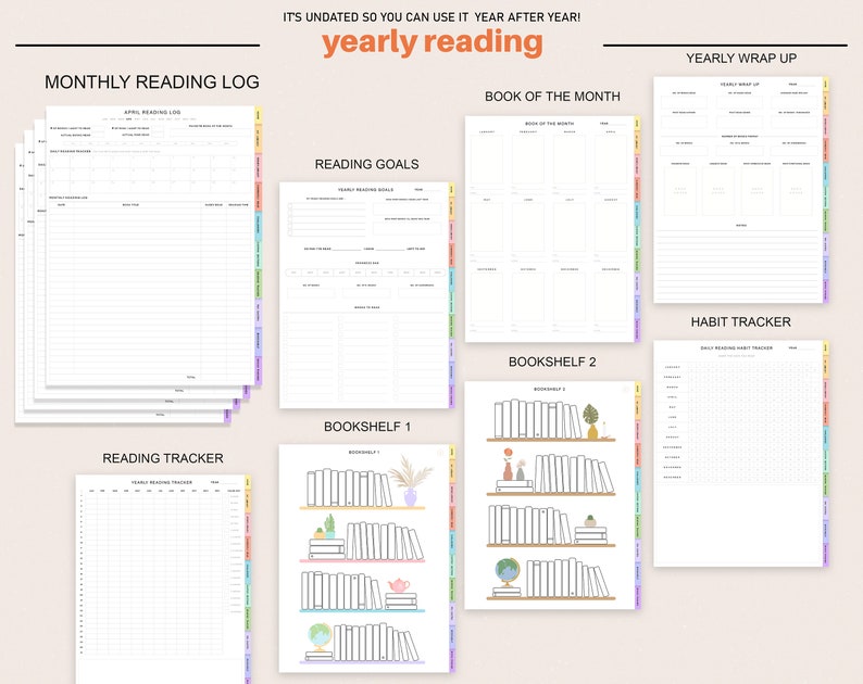 Digital Reading Journal Goodnotes Digital Reading Planner Etsy