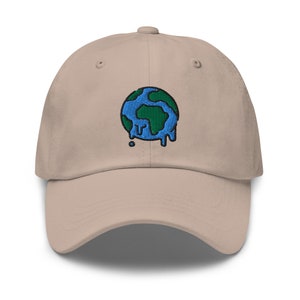 Embroidered Save Our Melting Planet Earth Patch Adjustable Baseball Cap, 100% Cotton Twill Global Warming Climate Change Dad Cap