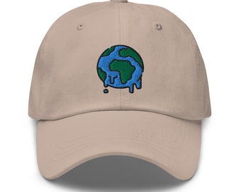 Casquette de baseball réglable brodée Save Our Melting Planet Earth Patch, 100% coton sergé Global Warming Climate Change Dad Cap