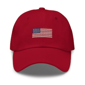 Embroidered United States of America (USA) Flag Unisex Champion Dad Cap Hat