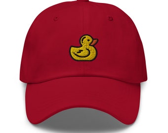 Embroidered Rubber Duck Adjustable Baseball Cap, 100% Cotton Twill Dad Cap, Available in Multiple Colours