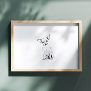 Personalized Dog Portrait, Custom Pet Portrait from Photo, Dog Lover Gift, Pet Memorial Gift, Pet Loss, Custom Pet Wall Art, Pet Gift Ideas