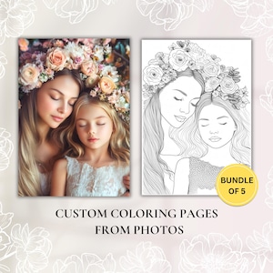 Custom Coloring Book Pages, Personalised Photo To Coloring Page, Digital File, Printable Coloring Book, Gift For Kids, Wedding Coloring book