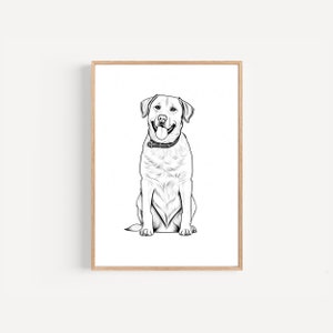 Personalized Dog Portrait, Custom Pet Portrait from Photo, Dog Lover Gift, Pet Memorial Gift, Pet Loss, Custom Pet Wall Art, Pet Gift Ideas
