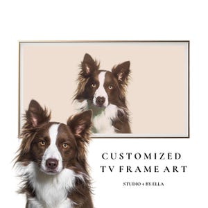 Custom TV Frame Pet portrait, Cartoon Pet portrait from photo, Pet Portrait from photo custom, Custom Portraits from Pet photos, TV Samsung
