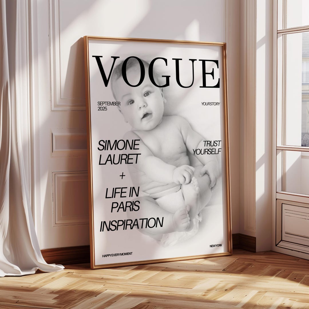 Custom Magazine Cover Art, Personalized Photo Gift (digital Download ...
