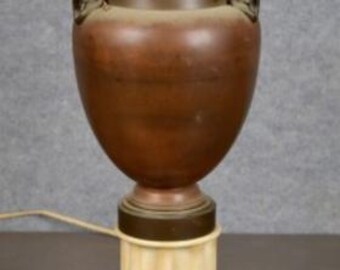 Antique Neoclassical Bronze And Alabaster Lamp