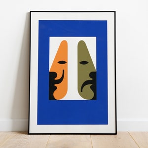 Amos Brubaker Drama Faces Poster: Vintage Theater Art Print