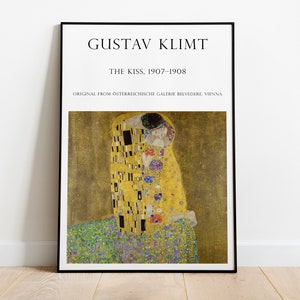 Gustav Klimt The Kiss Poster: Symbolist Art Nouveau Print