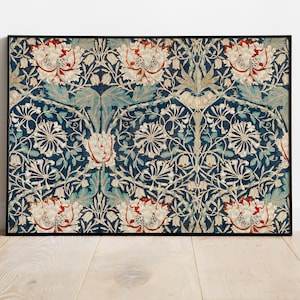 William Morris Honeysuckle Print: Vintage Floral Art Nouveau