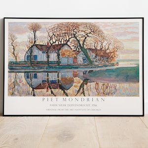 Piet Mondrian Farm Landscape Art Print: Dutch Countryside Decor