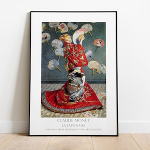 Póster de Claude Monet / La Japonaise / Arte vintage / Arte japonés / Decoración de pared / Reproducción de bellas artes / Decoración del hogar / Impresionismo francés