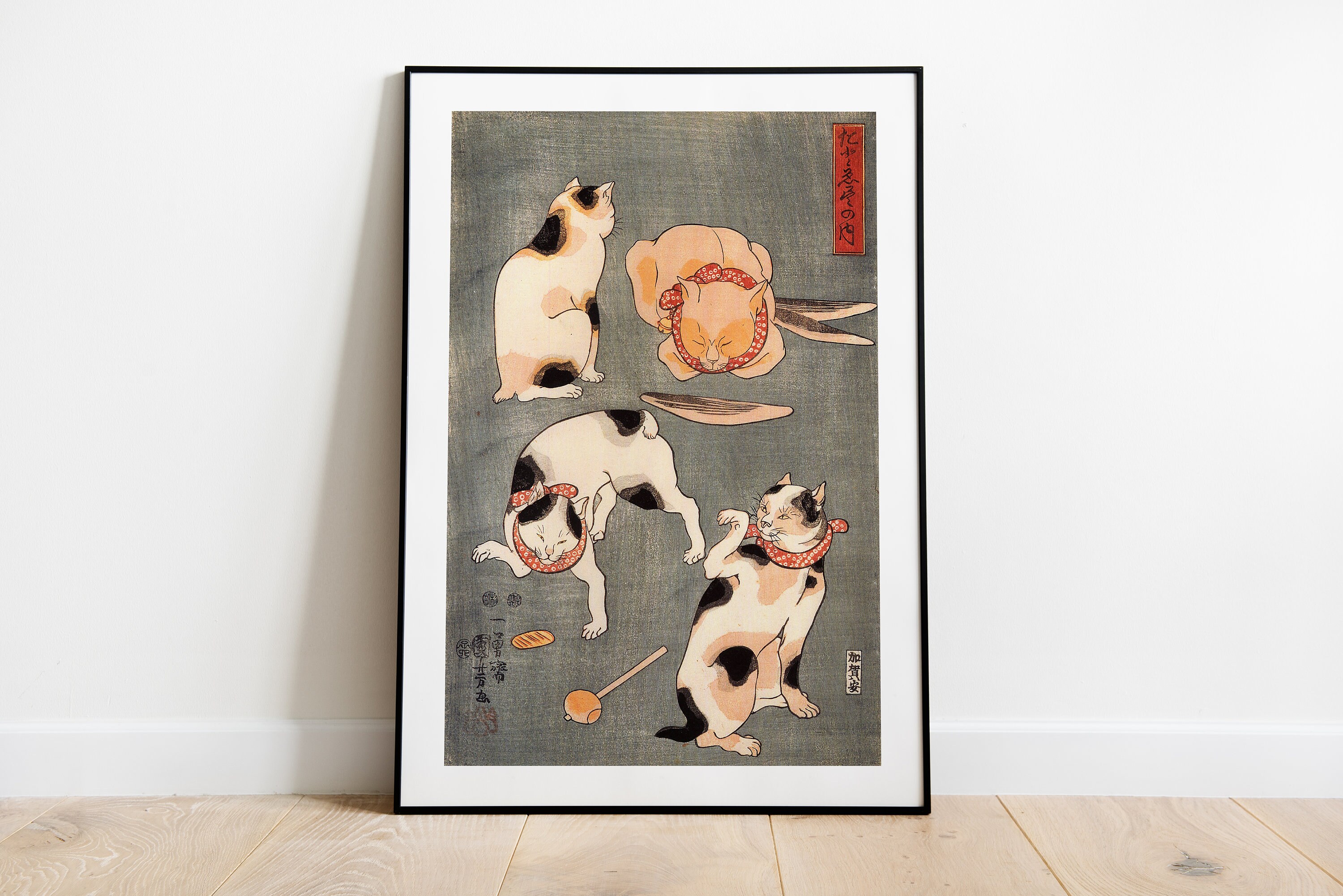 Utagawa Kuniyoshi Cats Art Print: Japanese Ukiyo-e Illustration