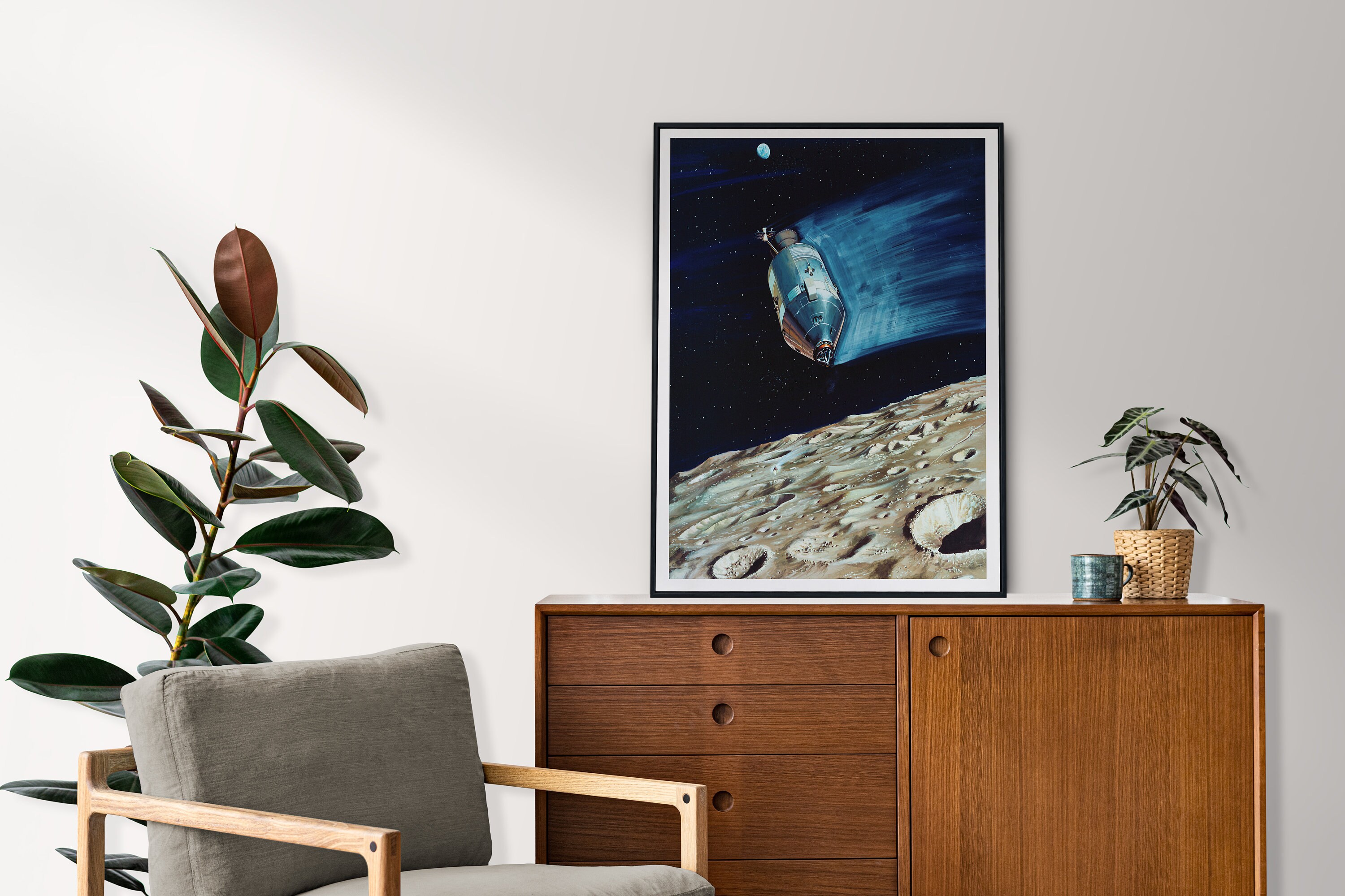 Apollo 11 Moon Landing Art Poster: 1969 NASA Mission - Etsy