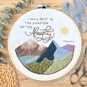 Shadow of the Almighty – Beginner Christian Embroidery Kit + Devotional (Psalm 91)