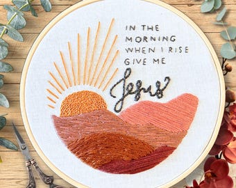 Give Me Jesus – Christian Embroidery Kit + Devotional (Hymn-Inspired Hoop, Beginner-Friendly)
