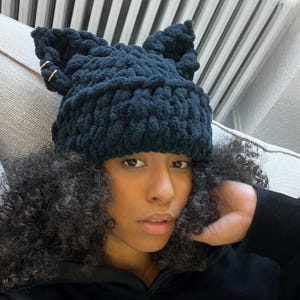 Knitted Cat Hat, Cat Ears Beanie, Winter Hat With Cat Ears, Baby Animal Hat, Festival Hat