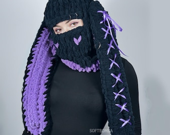 Crochet Bunny Ear Balaclava Ski Mask - Etsy
