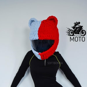 Motorcycle helmet cover, teddy helmet  mask, teddy bear face mask, moto helmet balaclava,  motorcycle helmet protector, helmet cover