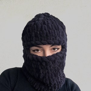 Crochet Knitted Balaclava for Raves and Festivals, Custom Design Ski Mask, Soft Yarn, Face Mask Cover Hood, Knitted Mask, Rave Mask