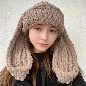 Bunny or Bear ears crochet hat beanie for kids and adult