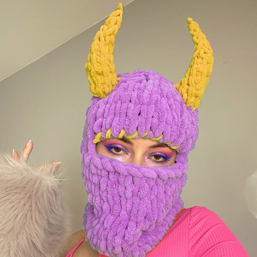 Balaclava Devil Horns Sexy Halloween Costume Balaclava With Etsy