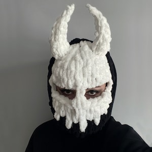 Ski mask devil with horns , Balaclava devil scull horns, festival mask , Devil balaclava,  Devil horns hat, Devil ski mask, Scary mask