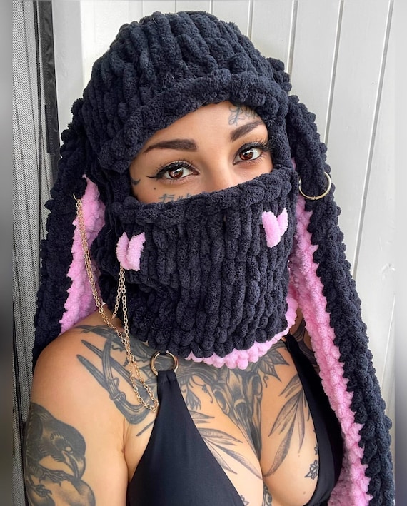Custom Ski Mask Long Bunny Ears, Bunny Ears Crochet  display picture 1