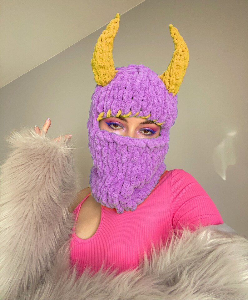 Balaclava Devil Horns Sexy Halloween Costume Balaclava With Etsy