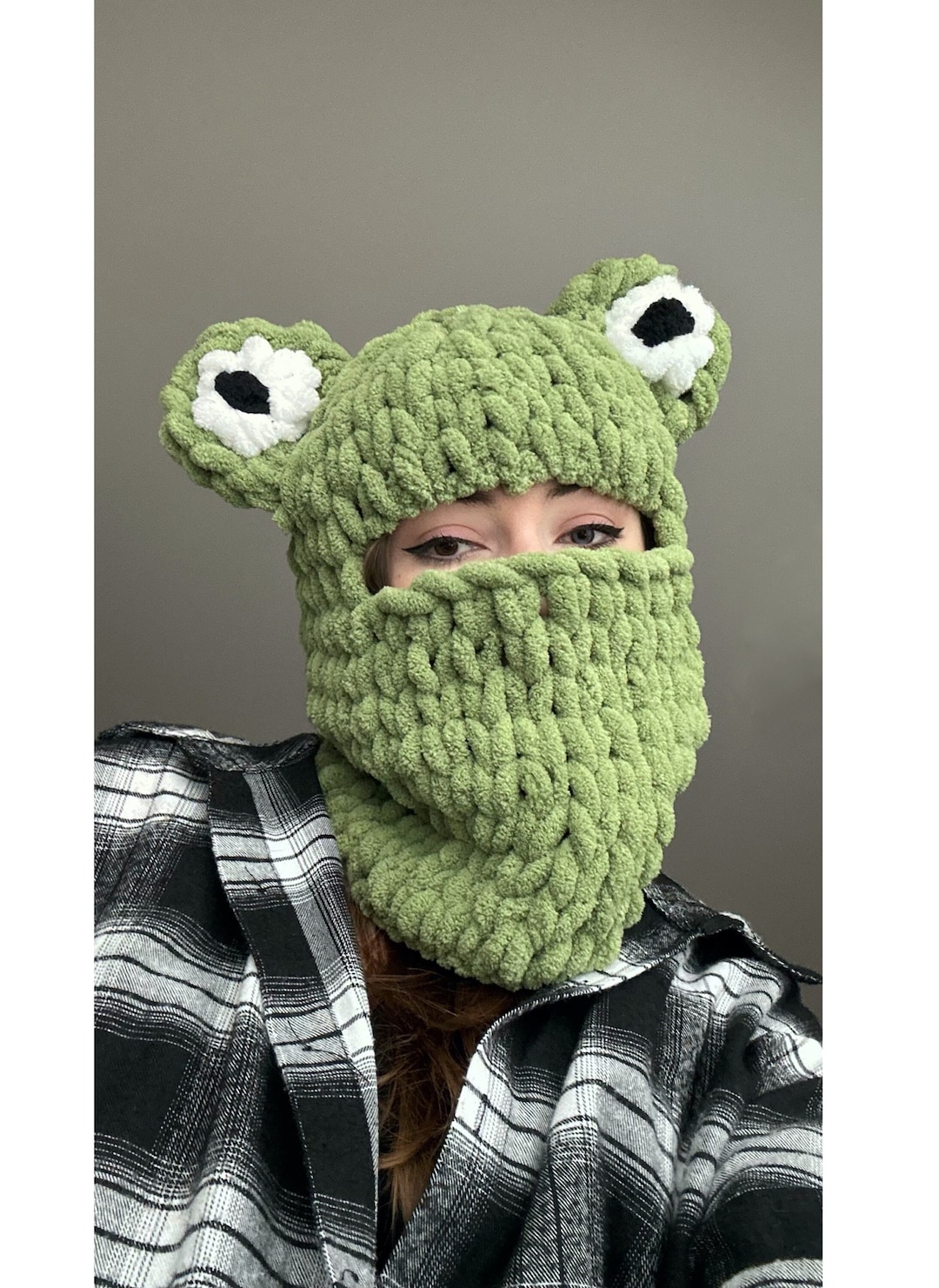 Frog Balaclava Mask With FREE Accessories, Crochet Knitted