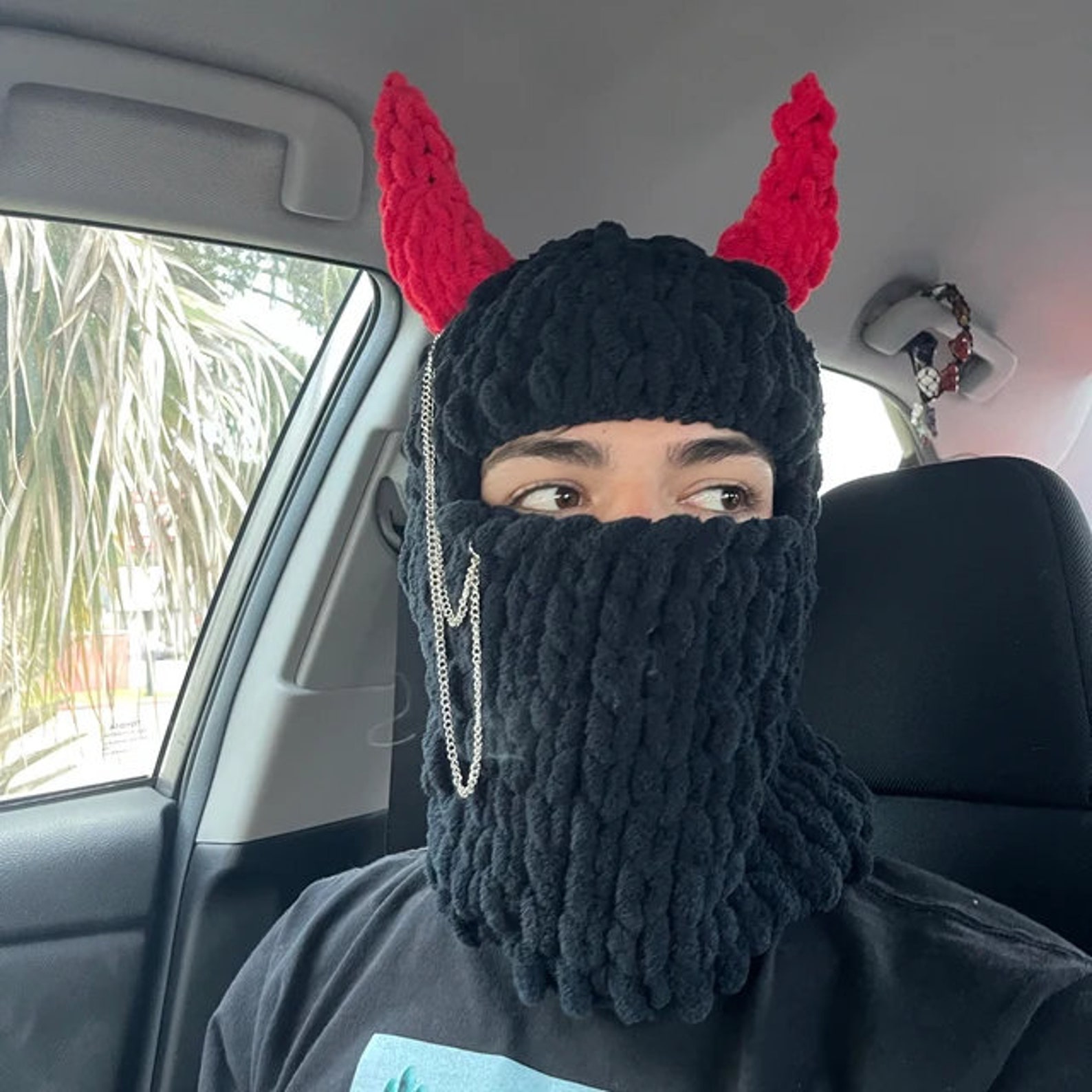 Winter Bunny Balaclava With Ears /bunny Ski Mask Hand Knitted Etsy