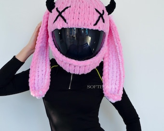 cow motorcycle helmet cover complete with small horns and a relaxed expression COW BROWN - FunnyHelmetCovers