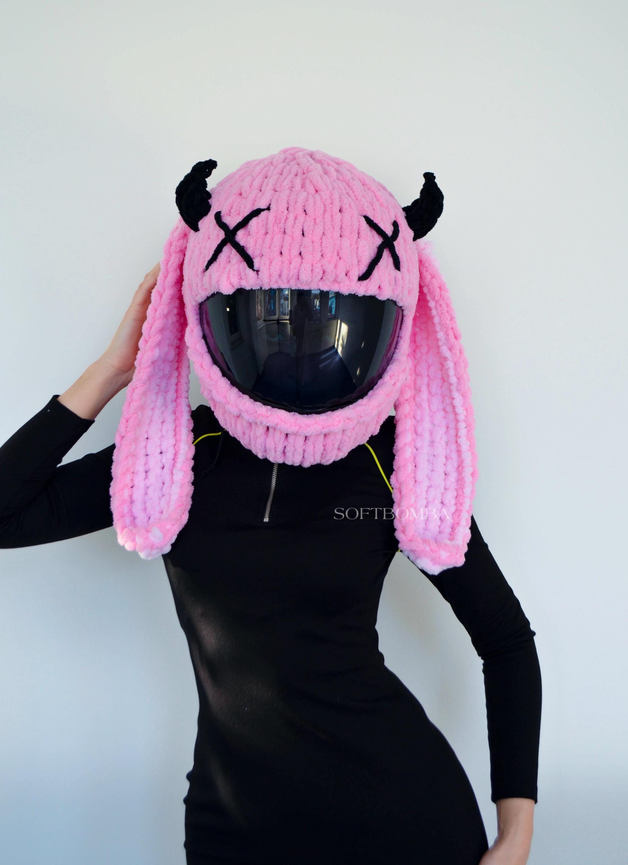 Bunny Horns Motorcycle Helmet Cover, Motorcycle Helmet Accessory