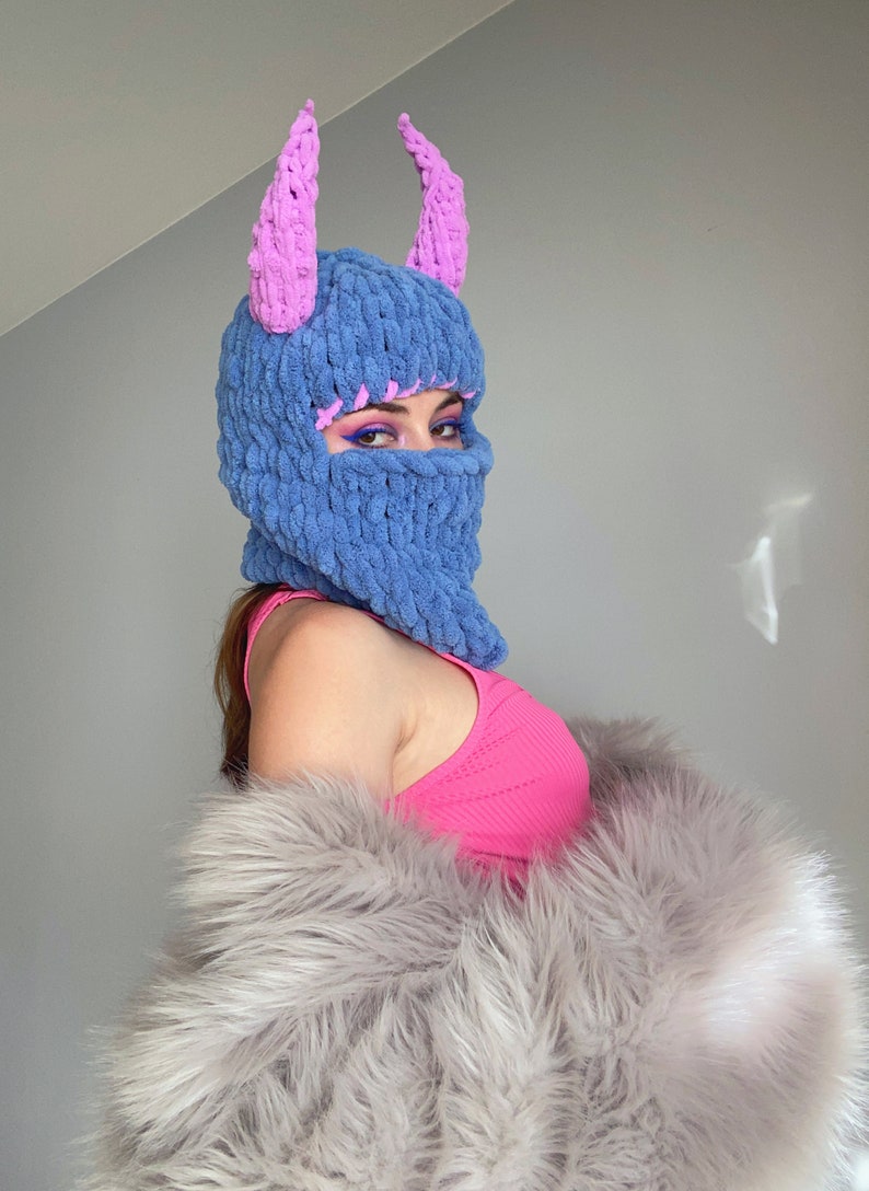 Balaclava Devil Horns Sexy Halloween Costume Balaclava With Etsy