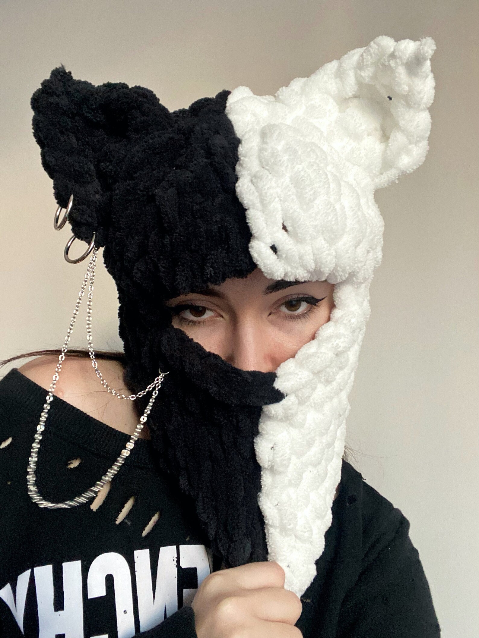 Summer Festiwale Hat Balaclava With Cat Ears Two Colours Etsy