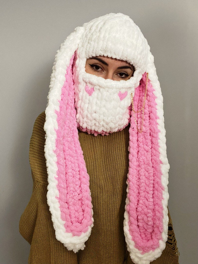 Balaclava Long Bunny Ears Balaclava Mask Balaclava Ear Etsy