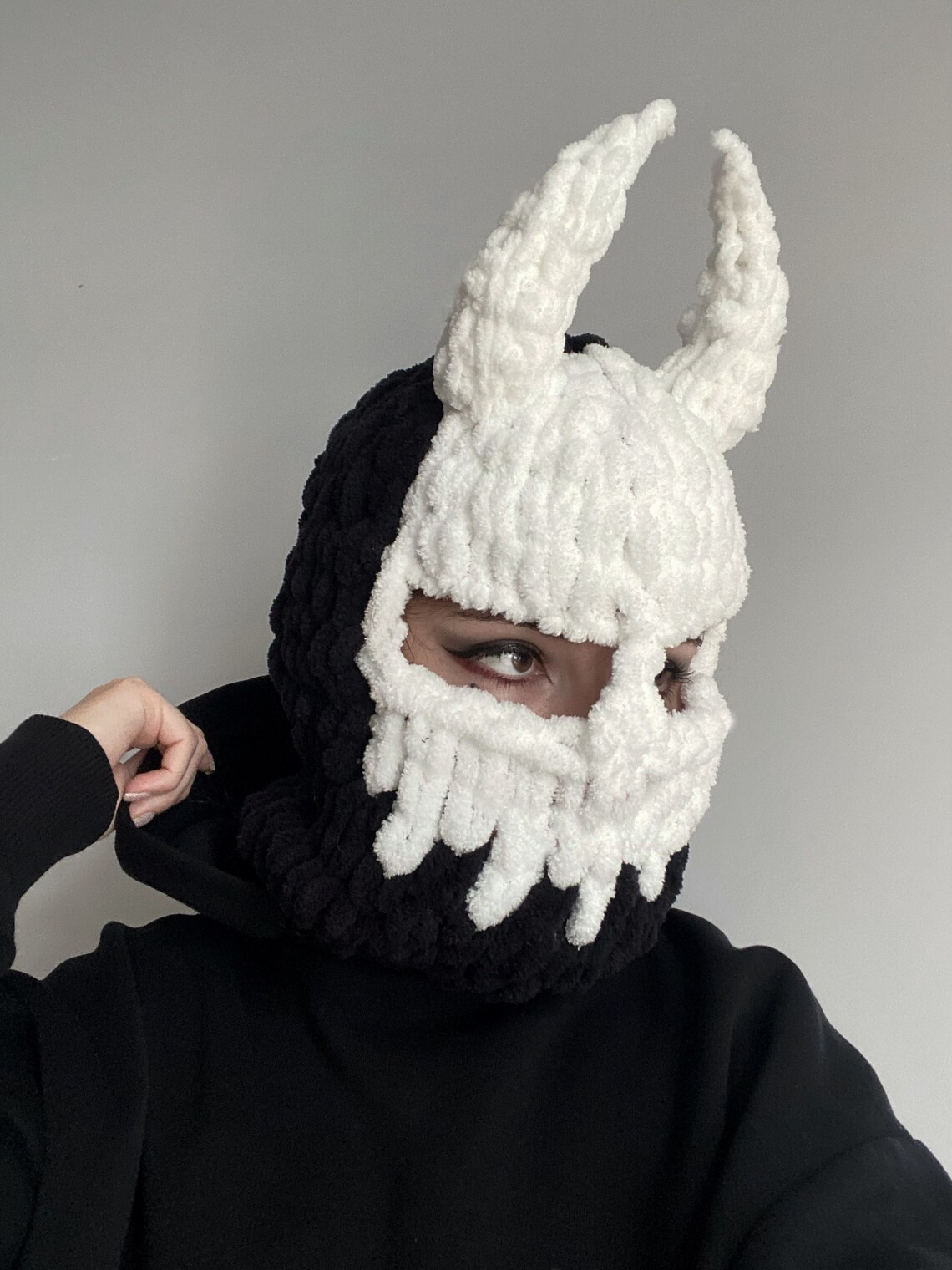 Balaclava Devil Scull Horns Balaclava With Horns Balaclava Etsy