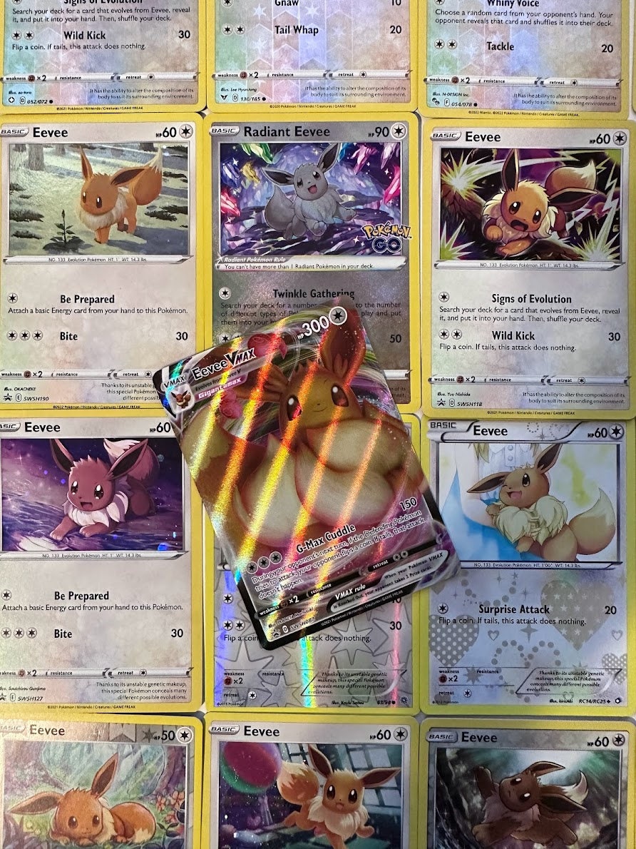 Anime Pokemon Card Rainbow Eevee Hybrid Stain Glass Soft Pokemon Card  Blanket - Lefrock Online Store