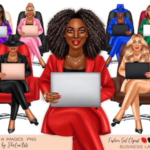 Fashion clipart girl, Black woman clipart, Girl boss clipart, Business lady clip art, Black girl clipart, Women clipart, Office chair PNG