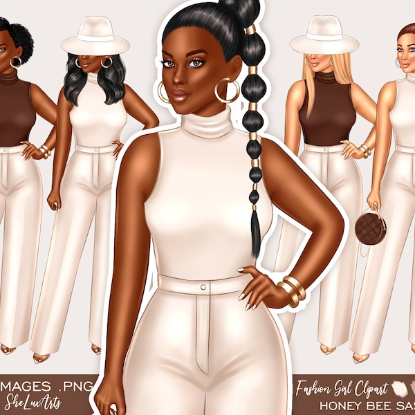 Clipart de fille de mode, clipart de fille noire, clipart de patron de fille, clipart de fille d'Afro, fille de clipart de mode, clipart de femme noire, clipart de dame de patron