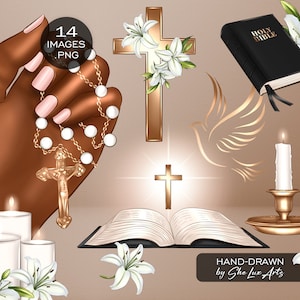 Afro-américaines qui prient, clipart église, clipart chrétien, clipart Bible, chapelet croix PNG, religion femme, clipart bougies foi