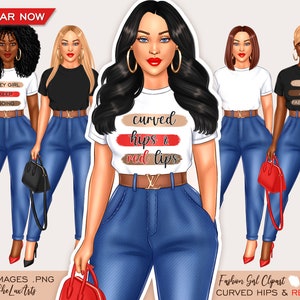 Business woman clipart, Fashion girl clipart, Denim girl clipart, Black woman png, Fashion clipart, Black girl clipart, Boss babe clipart