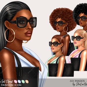 Fashion illustration, Black woman png, Fashion clipart, Hand drawn, Digital art, Black girl clipart, Boss girl clipart, Shopping clipart