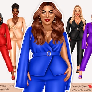 Curvy girl clipart, Black woman png, Boss babe clipart, Plus size girl, Latin woman clipart, African American curvy woman art