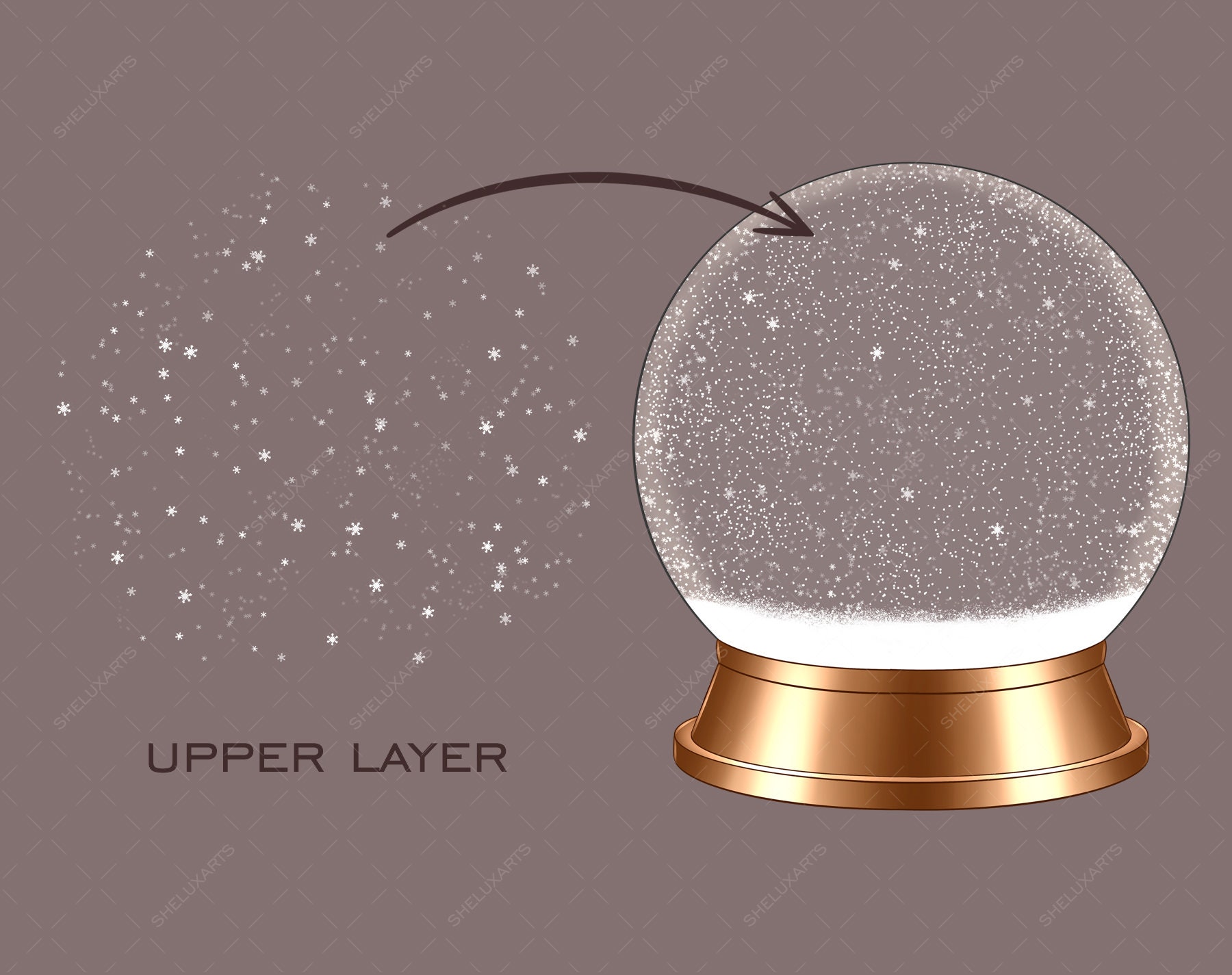 Snow Globe Clipart Snowglobe Png Christmas Clipart Snow - Etsy