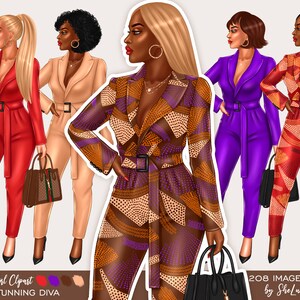 Fashion clipart girl, Girl boss clipart, Black girl clipart, Boss babe clipart, Hair clipart, Black woman clipart, Black girl art, PNG