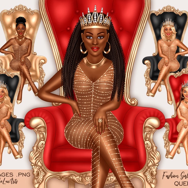 Black queen PNG, Fashion girl clipart, Black women clipart, Black girl magic, African American, Queen clipart, Woman with crown, Queen png