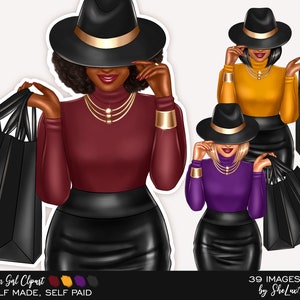 Fashion clipart girl, Black girl clipart, Black woman clipart, Fashion clipart, Woman clipart, Boss lady clipart, Black woman png