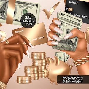 Mano femminile che tiene soldi Png, ClipArt di soldi, Mano con carta di credito Clipart oro, Salvadanaio Risparmia denaro, Donna d'affari passa dollari in contanti